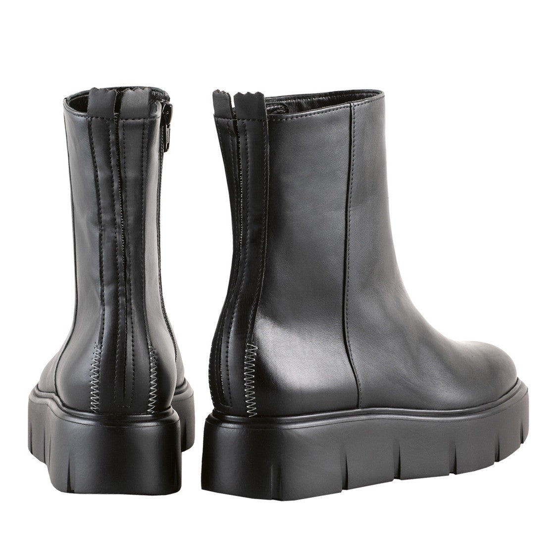 Högl Black Buster Minimalist Side Zipper Leather Ankle Boots