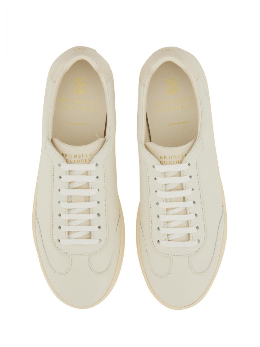 Brunello Cucinelli Smooth Leather Sneakers With Minimalist Design