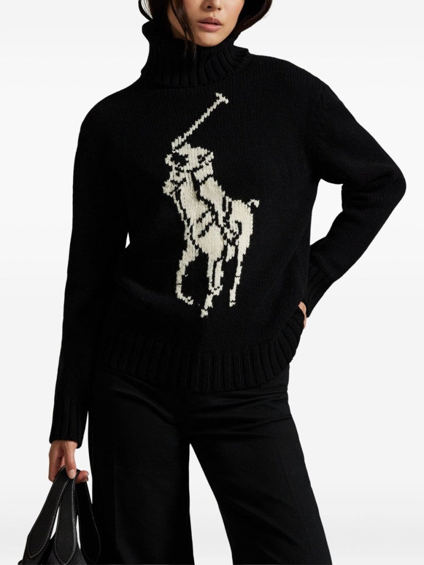 Polo Ralph Lauren Contrasting Graphic Wool Turtleneck Sweater