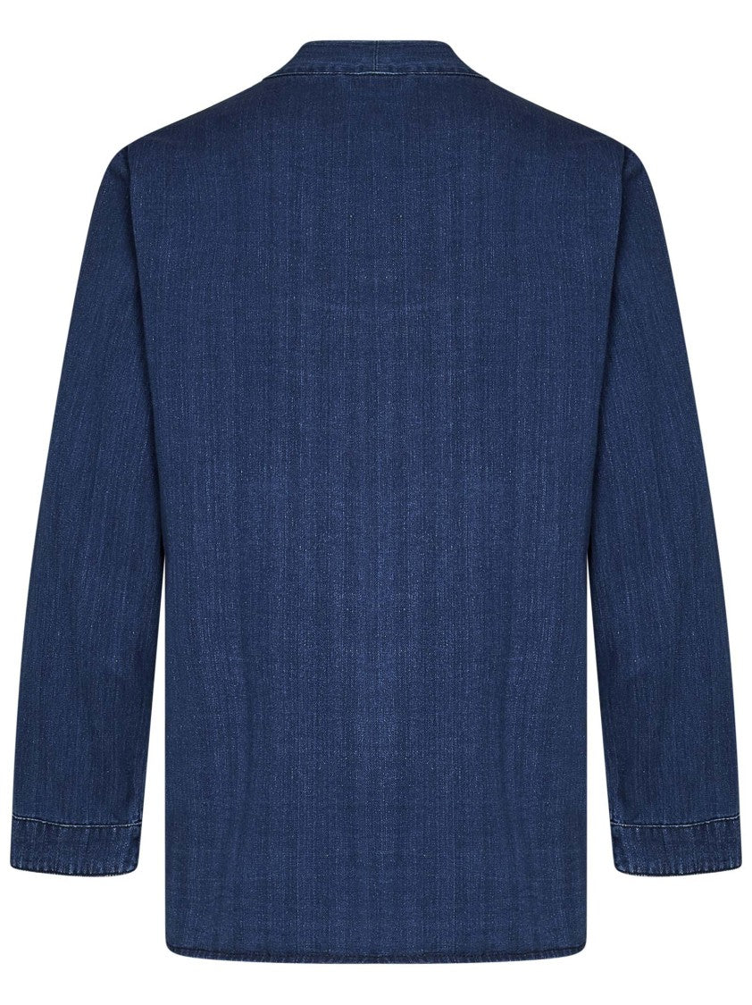 East Harbour Surplus V-Neck Blue Denim Shirt