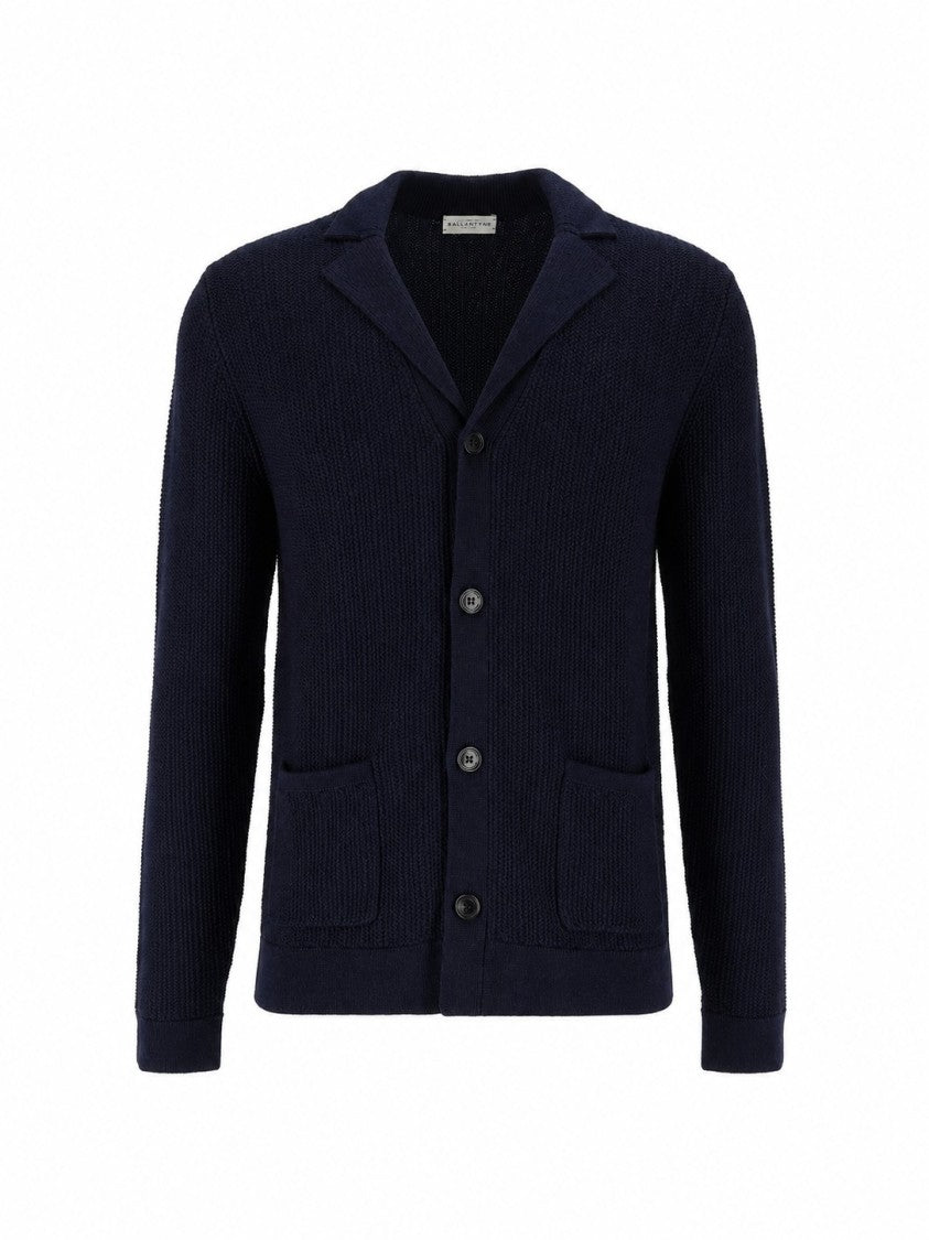 Ballantyne Deep Ribbed Knit Button-Down Cardigan