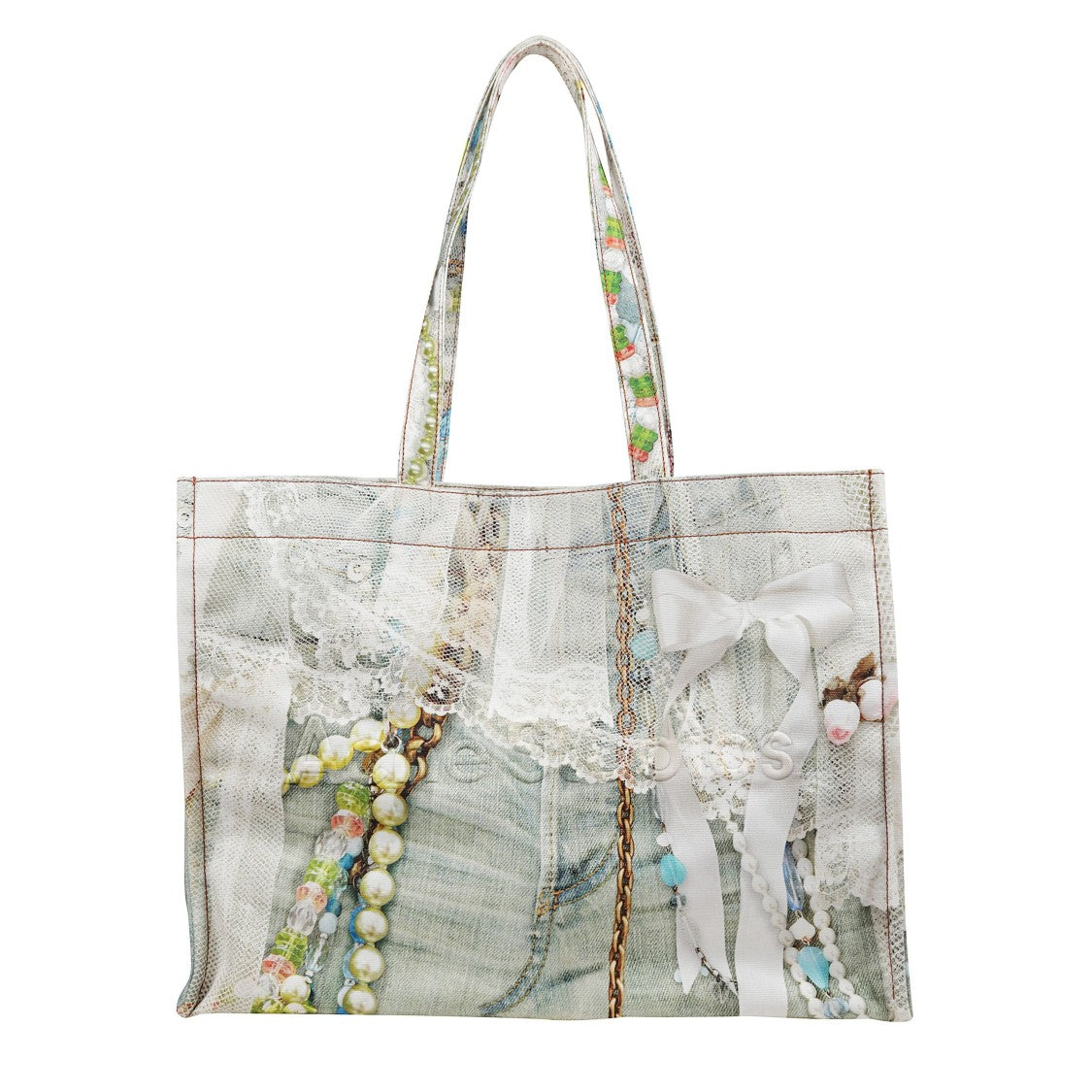 Acne Studios Trompe-L’Oeil Denim Print Handbag