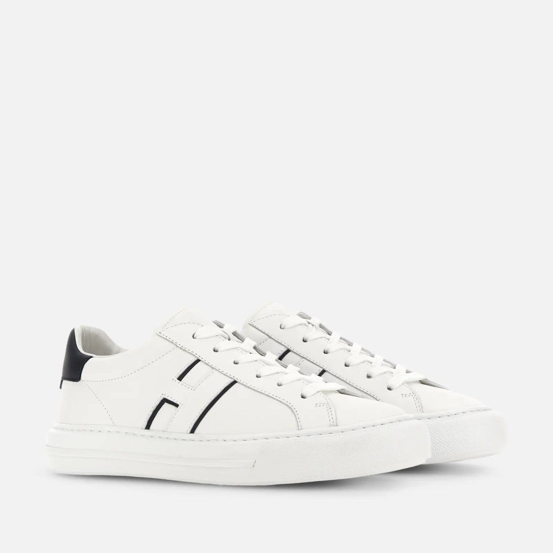 Hogan H691 Allacciato H Sneakers In White Blue