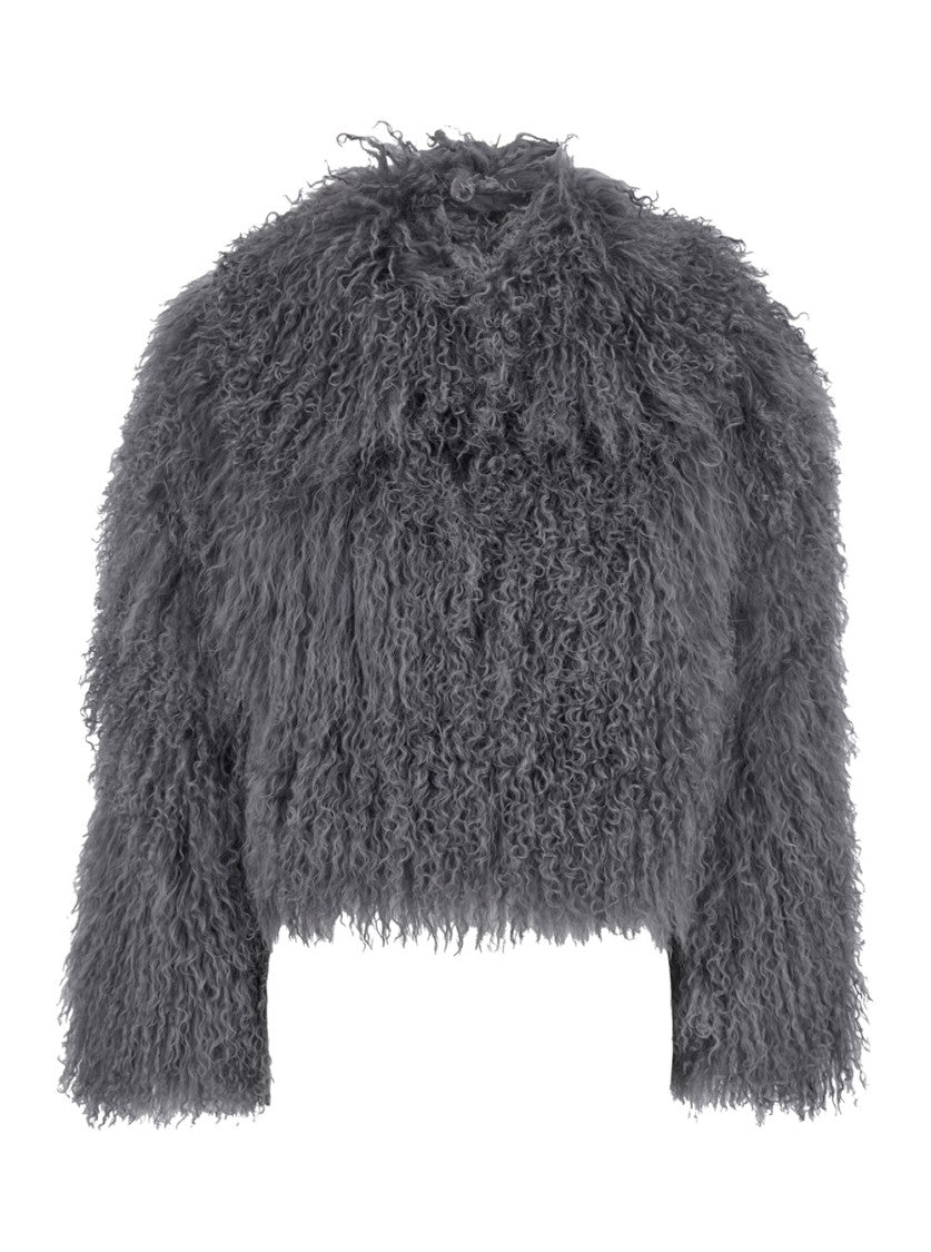 Plain Tibet Fur Short Jacket