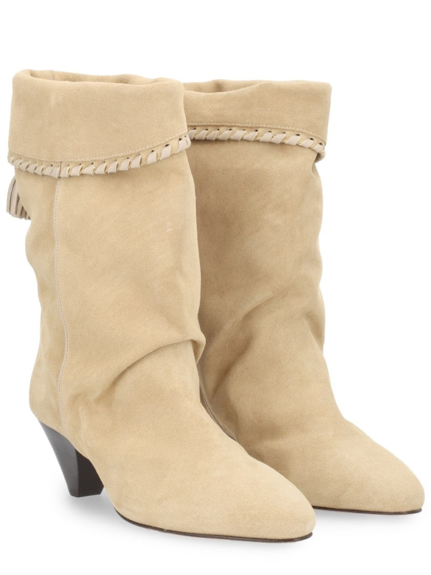 Isabel Marant Dalby-Gz Mid-Calf Slouch Leather Boots