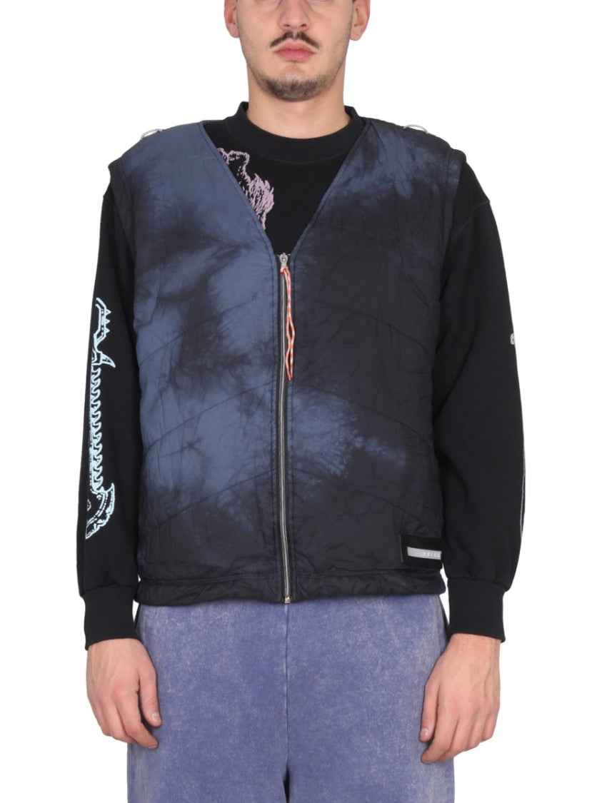 Aries V-Neck Vest With Tie-Dye Pattern