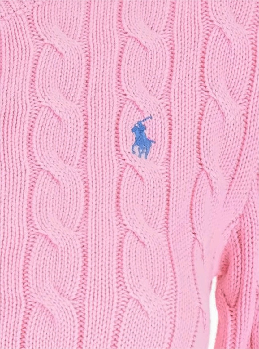 Polo Ralph Lauren Cropped Cable-Knit Cardigan With Button-Down Front