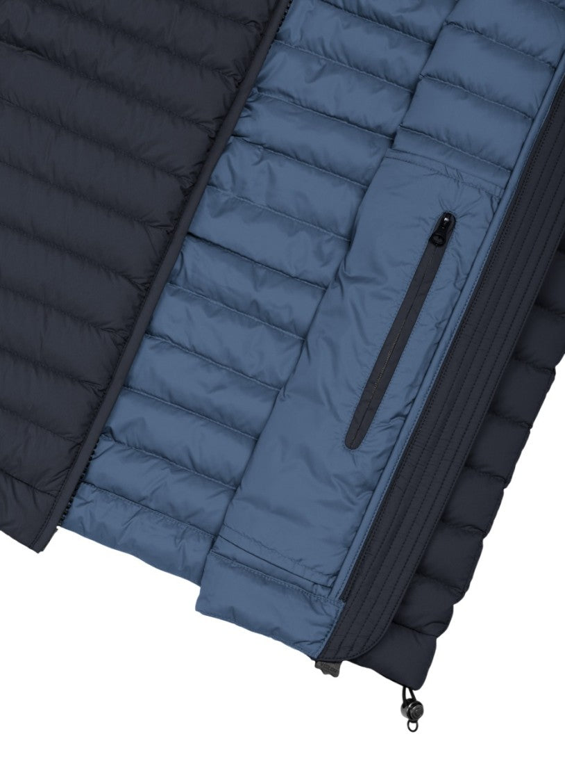 Colmar Blue Quilted Sleeveless Adjustable Hem Coat