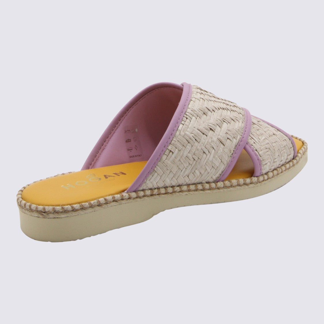 Hogan Woven Flat Sandals With Crisscross Straps