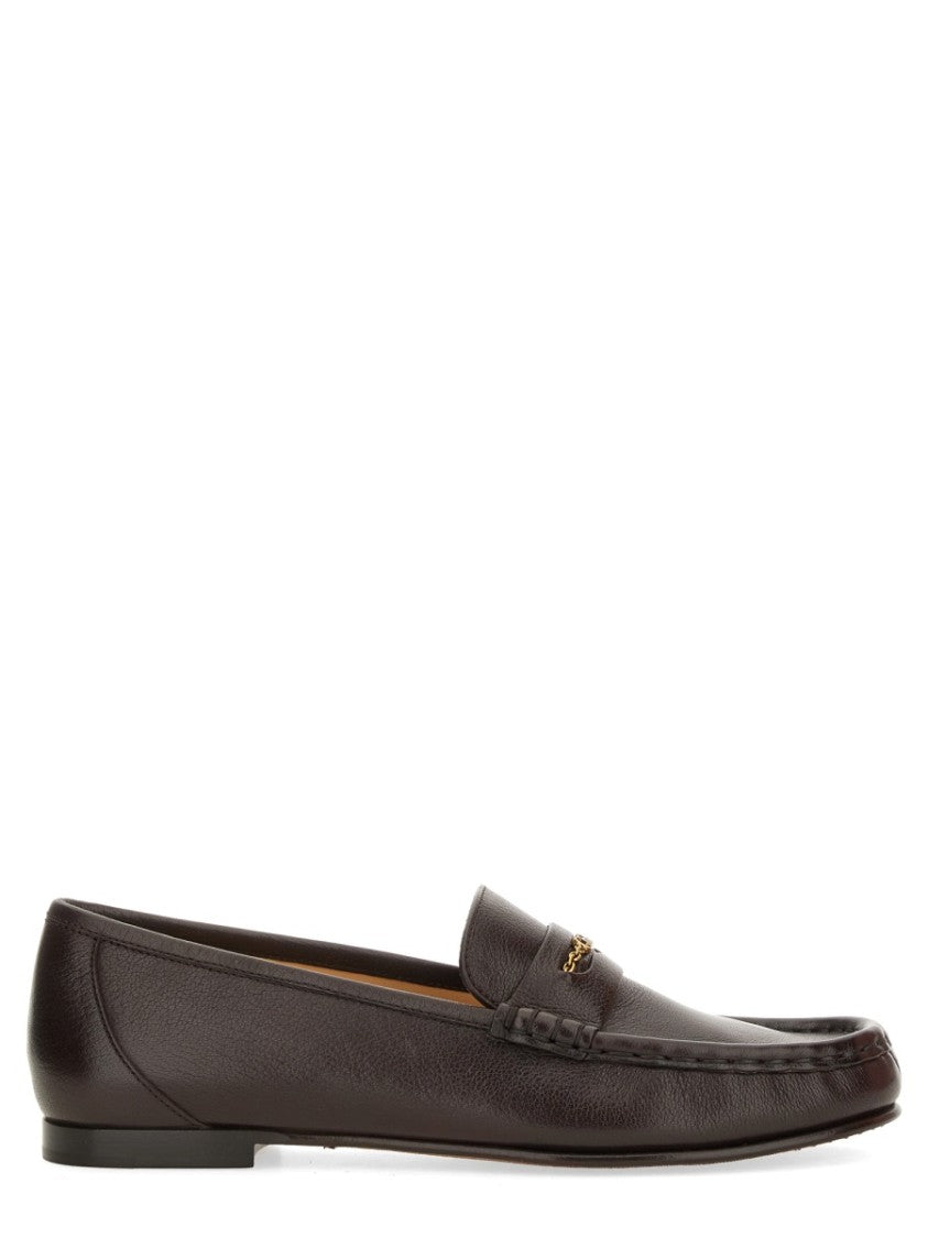 Chloé Chain Leather Moccasin Loafers