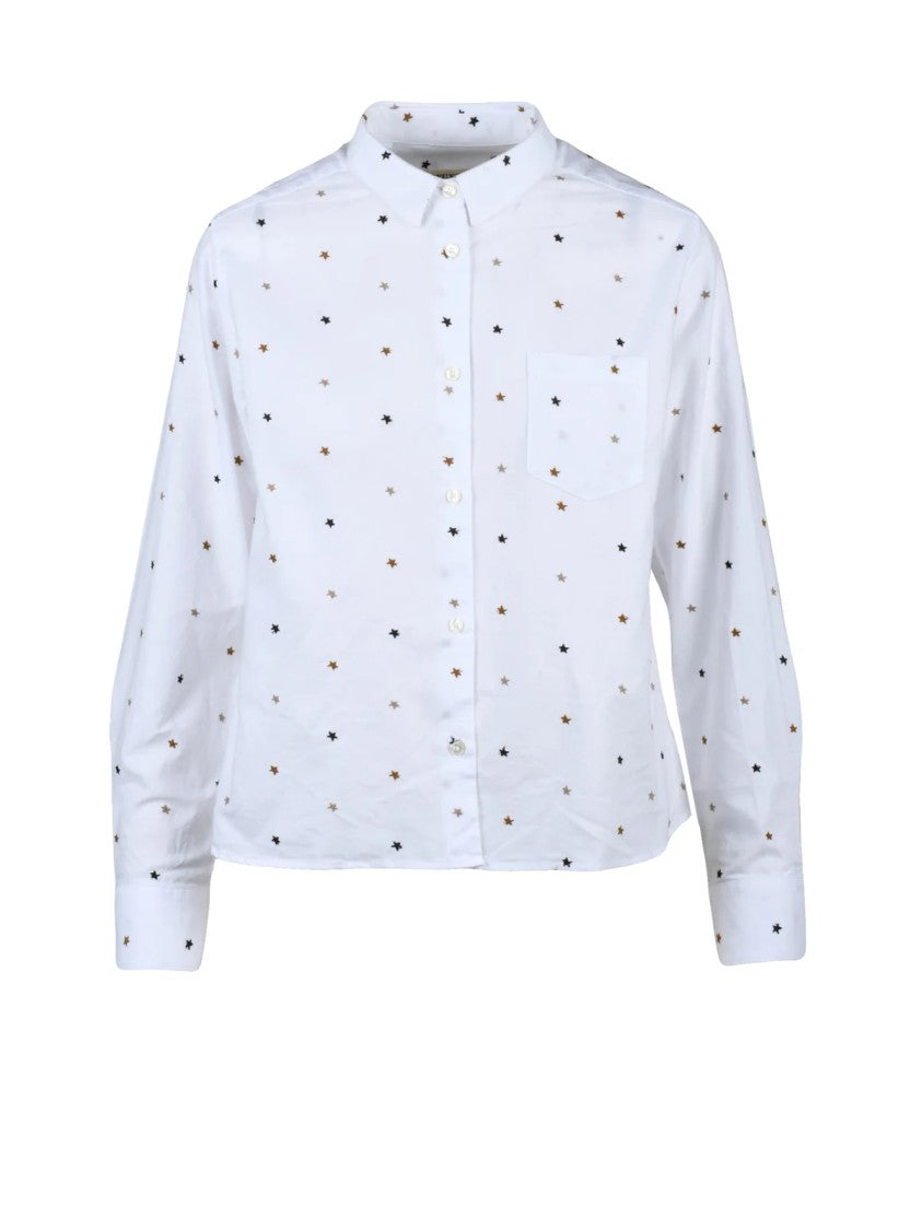 Deuxieme White Embroidered Cotton Shirt