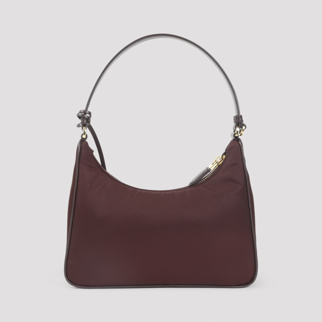 Prada Compact Burgundy Mini Bag With Top Handle