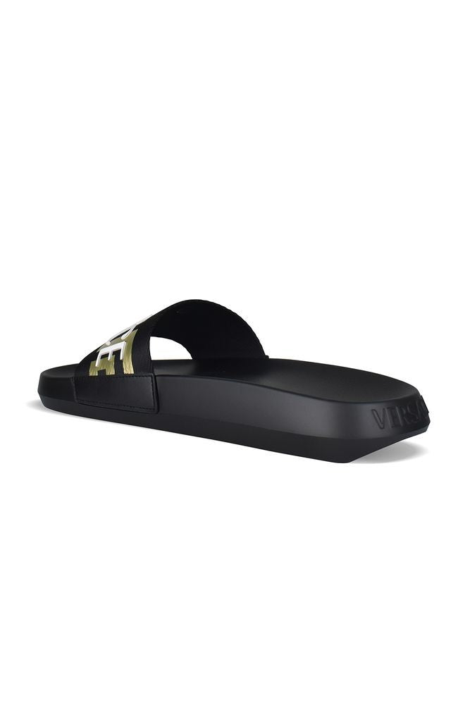 Versace Black Rubber Slides