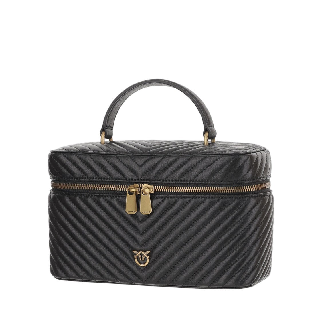 Pinko Leather Vanity Bag With Quilted Pattern