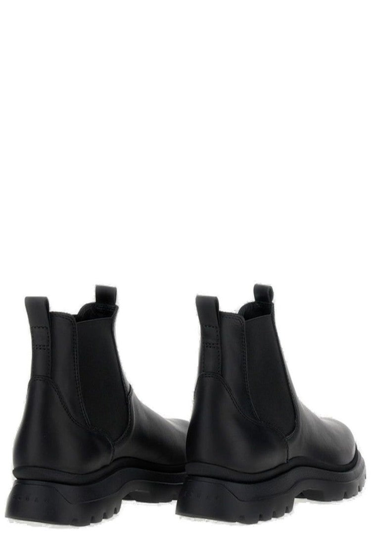 Hogan Sleek Black Leather Ankle Boots