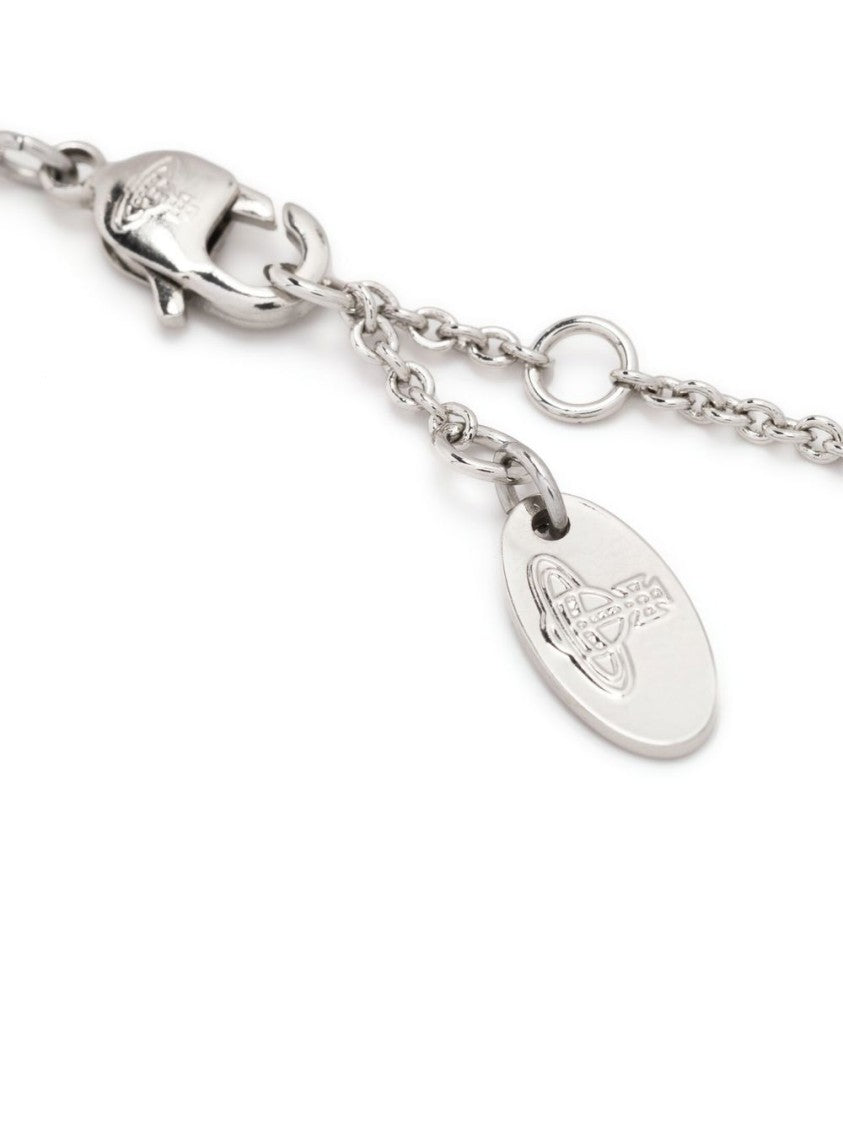 Vivienne Westwood Silver Emblem Engraved Tag Bracelet