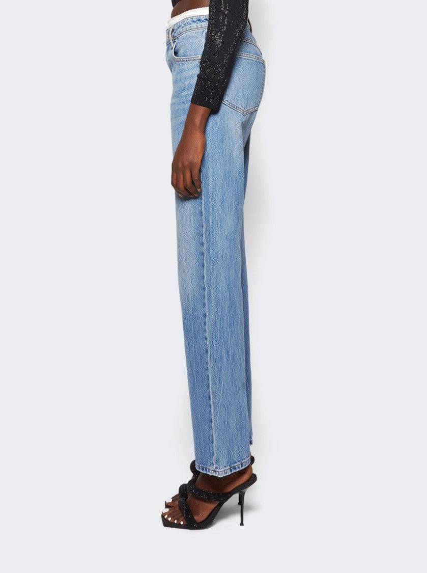 Alexander Wang Straight Pointelle Undie Jeans Vintage Light Indigo