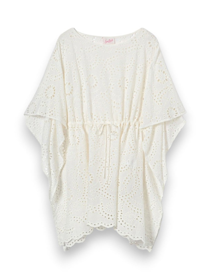 Mc2 Saint Barth White Airy Eyelet Tunic