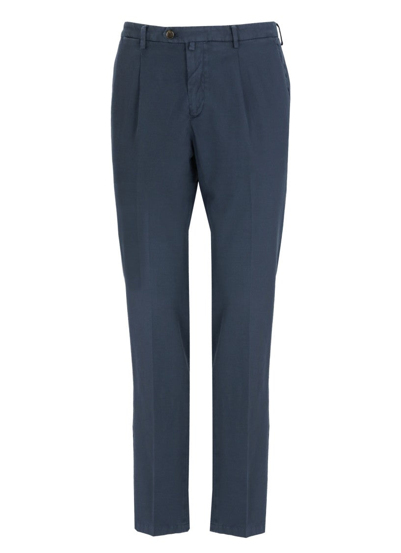 Briglia 1949 Blue Bg21 Cotton Straight-Leg Pants