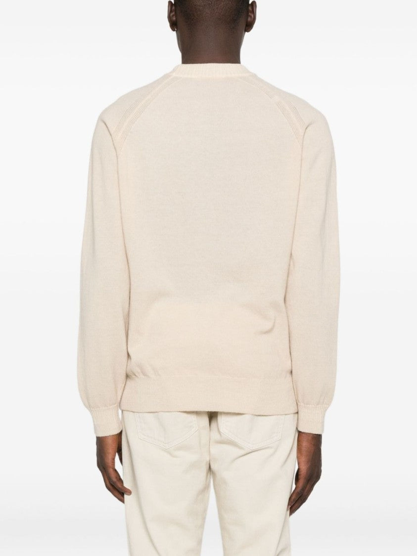 Daniele Fiesoli Wool-Cashmere Blend Sweater With Classic Crew Neckline