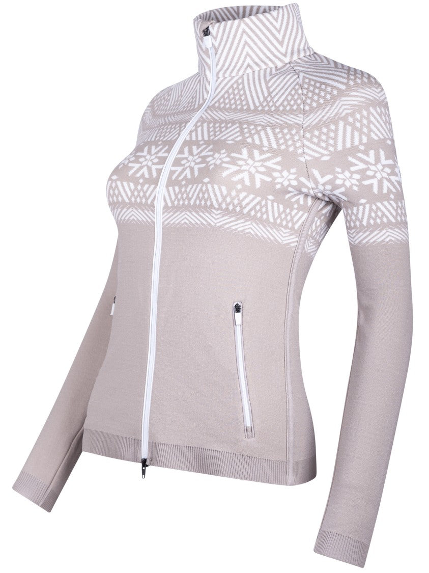 Newland Fitted Zip-Up Jacket With Geometric Pattern And High Collar