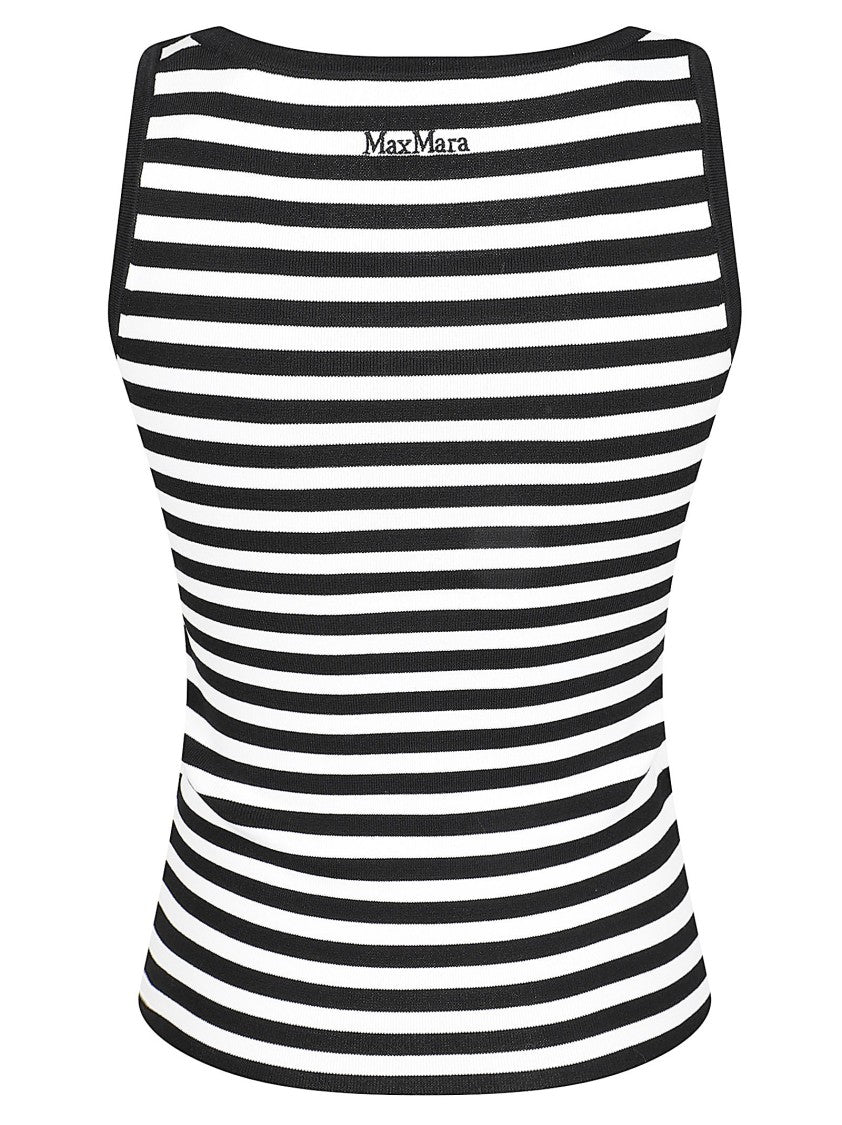 Max Mara Sleeveless Striped Top With Fitted Silhouette