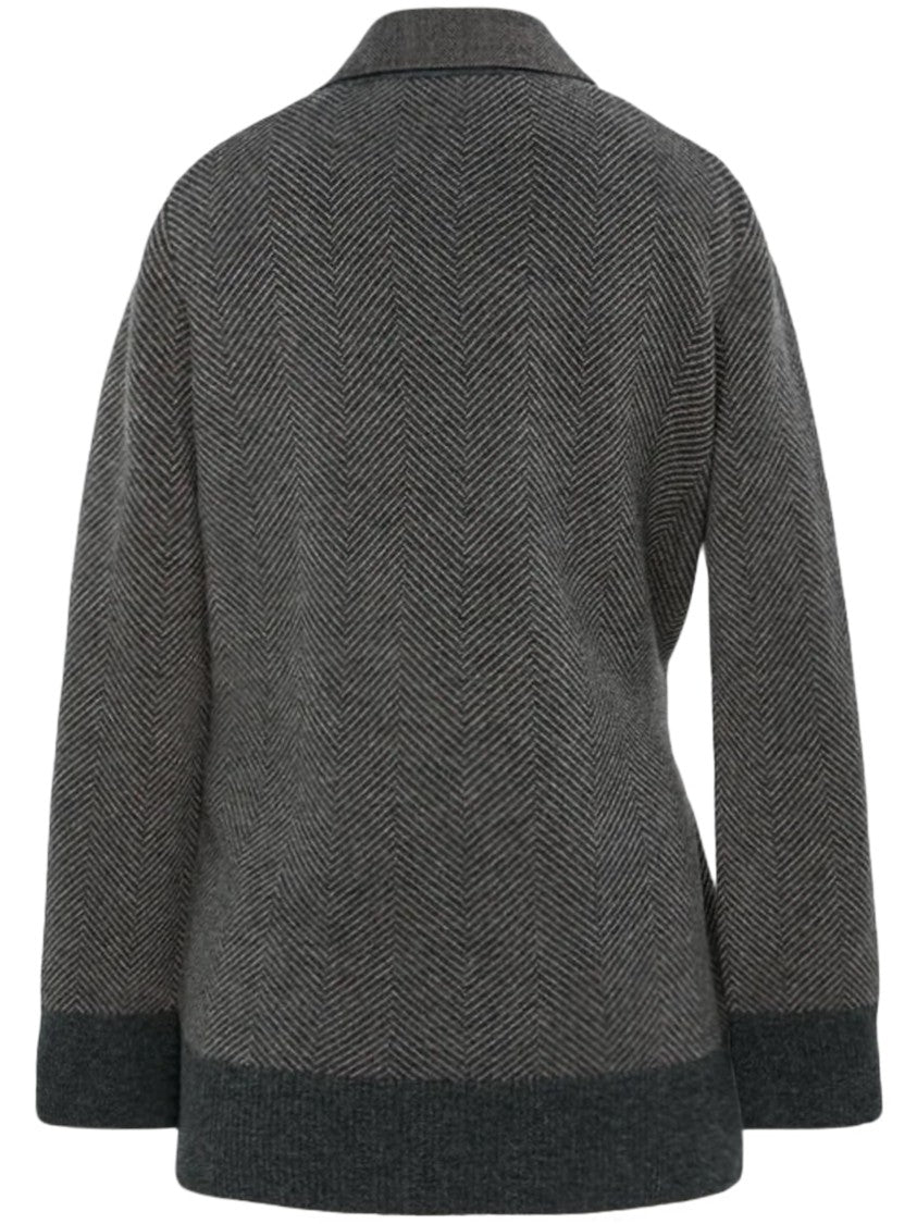 Sacai Double Faced Herringbone X Wool Knit Jacket