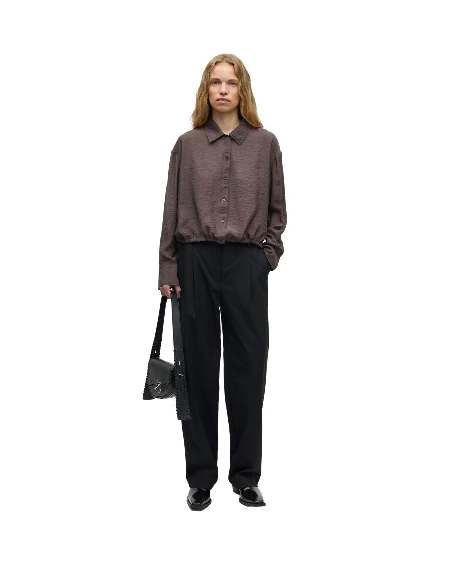 Samsøe Samsøe Black Saagneta Straight-Leg Formal Pants