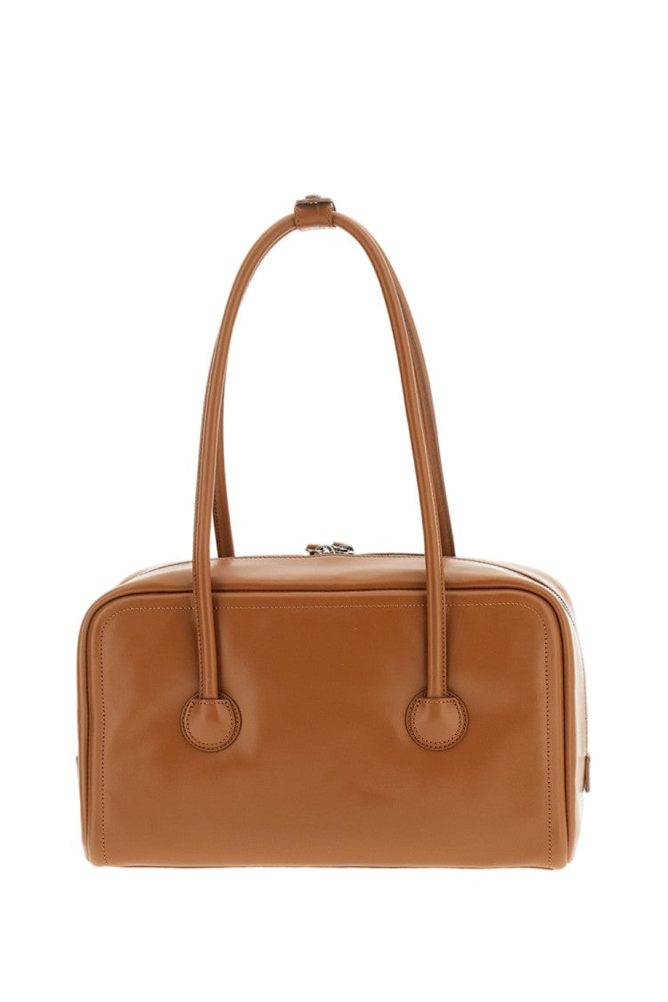 Margesherwood Rectangular Shoulder Bag In Smooth Brown Leather