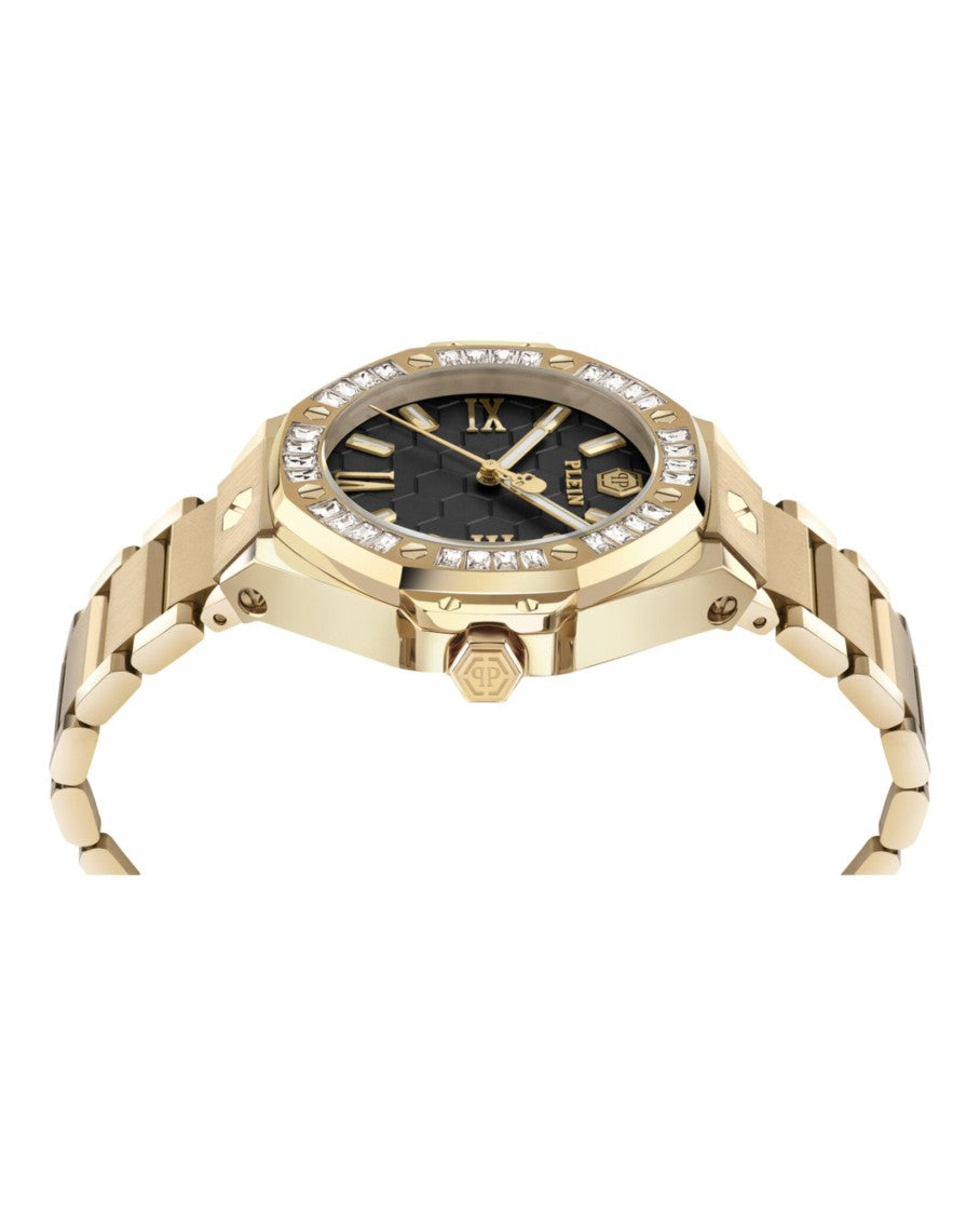 Philipp Plein Royal Crystal-Embellished Yellow Gold Watch