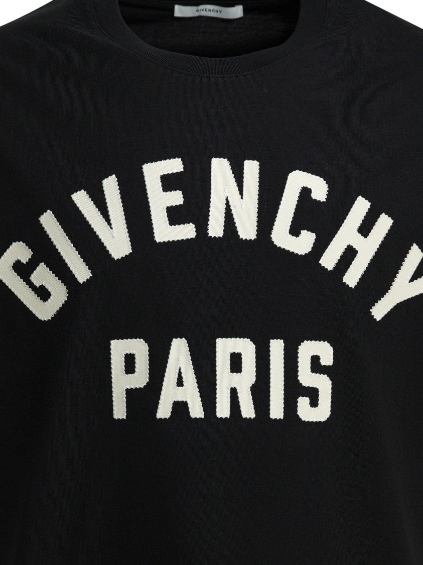 Givenchy Cotton T-Shirt With Grosgrain Appliqué And Riveted Details