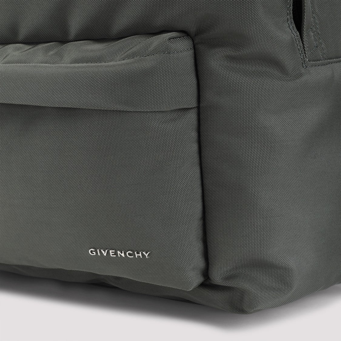 Givenchy Green Salvia Polyamide Backpack With Black Leather Accents