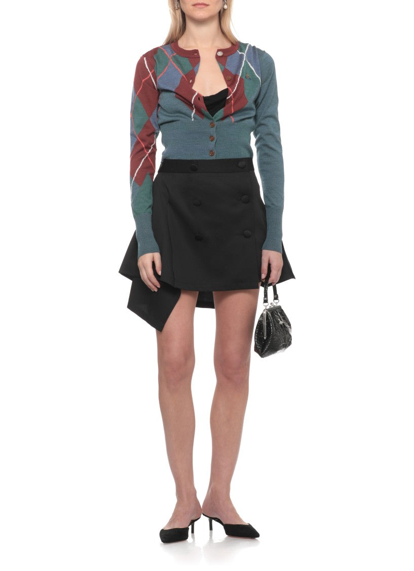 Vivienne Westwood Multicolor Checked Wool-Blend Cardigan