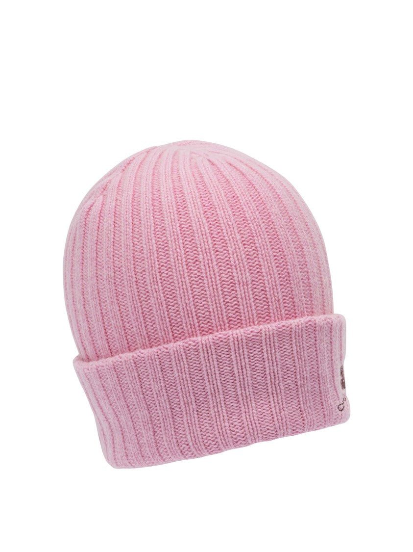 Ganni Fitted Wool Blend Beanie With Ribbed Cuff