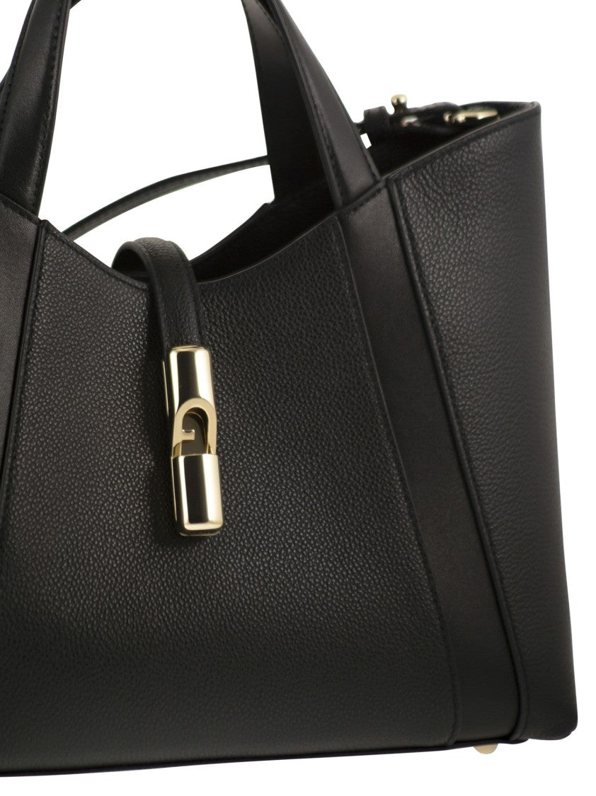 Furla Hammered Leather Tote Bag With Hardware