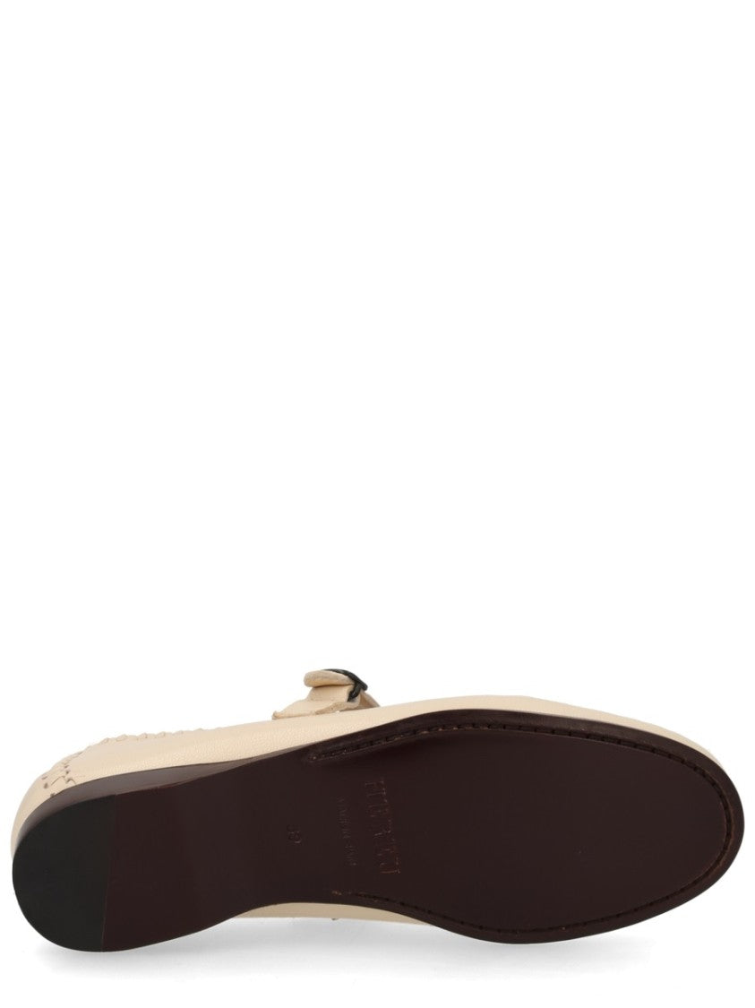 Hereu Neutrals Alcover Whipstitch Mary Jane Loafers