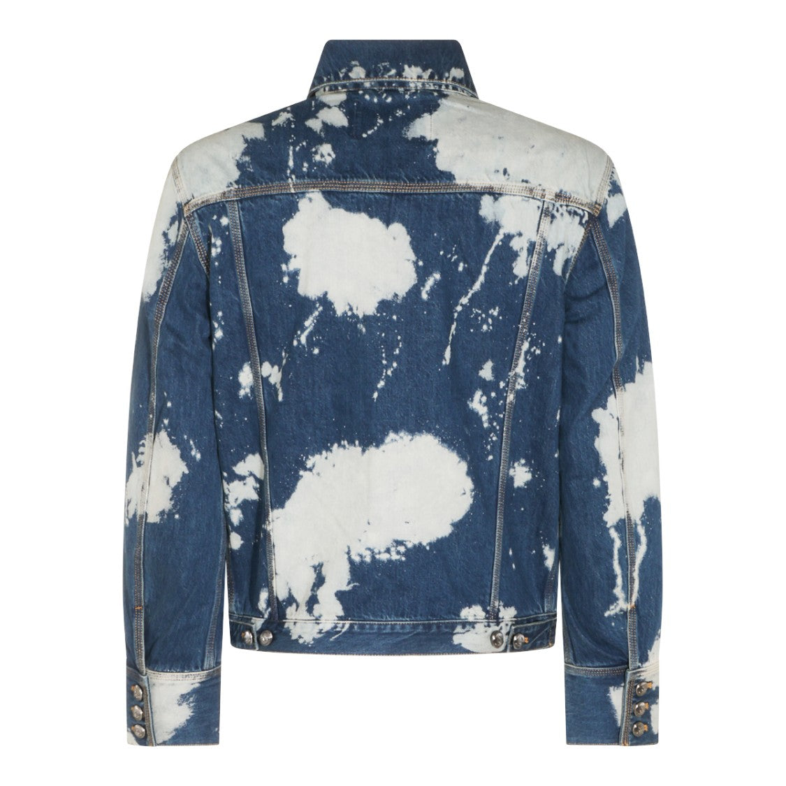 Vivienne Westwood Blue Denim Worker Jacket With Artistic Paint Details