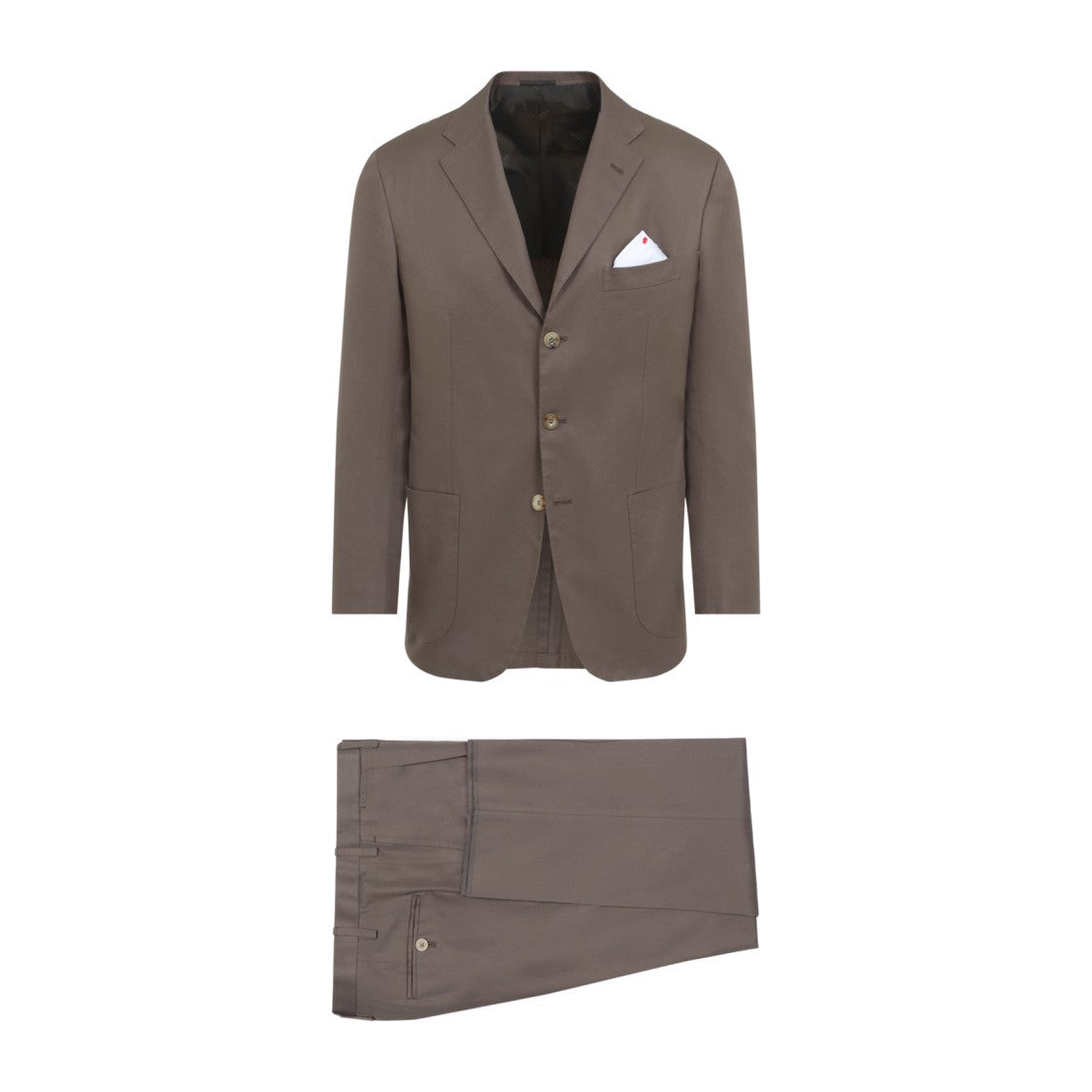 Kiton Brown Tailored Cotton Suit