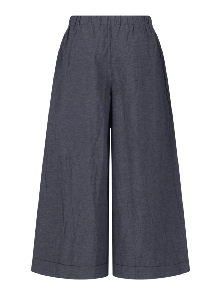 Daniela Gregis Grey Wide-Leg Cotton Pants