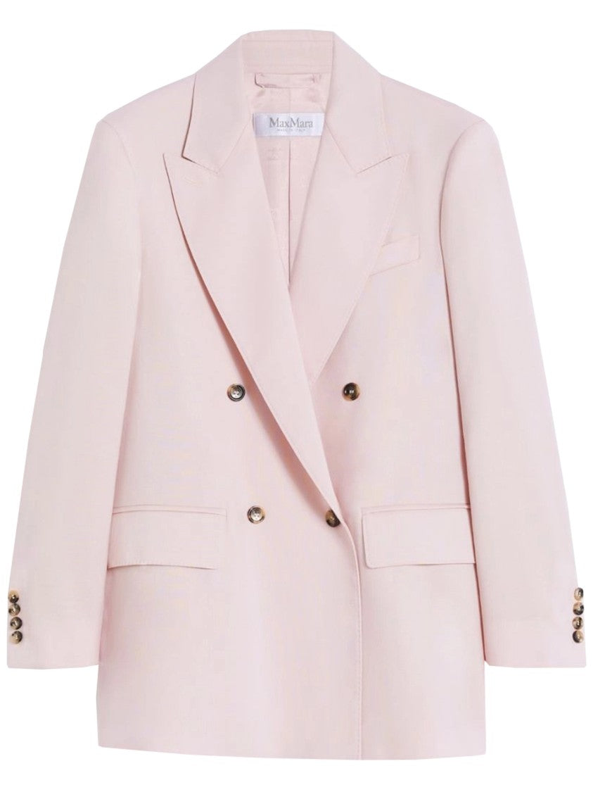 Max Mara Pink Ombrosa Double-Breasted Cotton Blazer