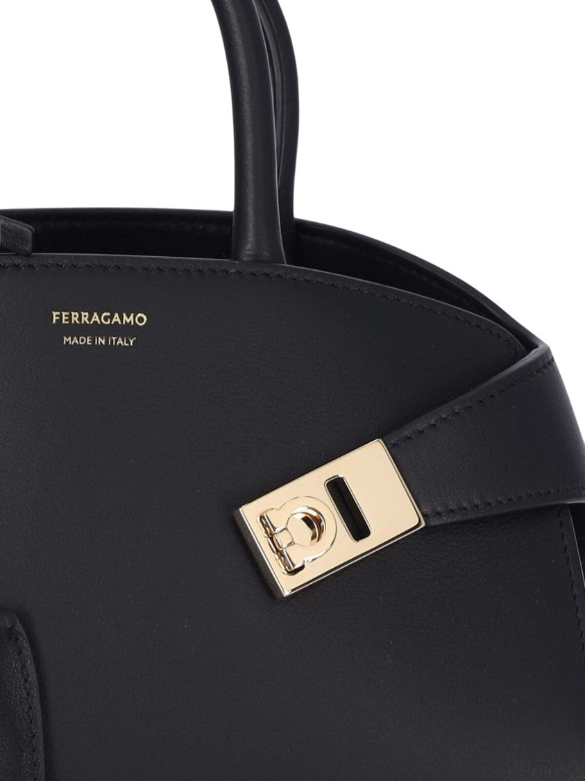Ferragamo Hug Mini Gold Accent Structured Handbag