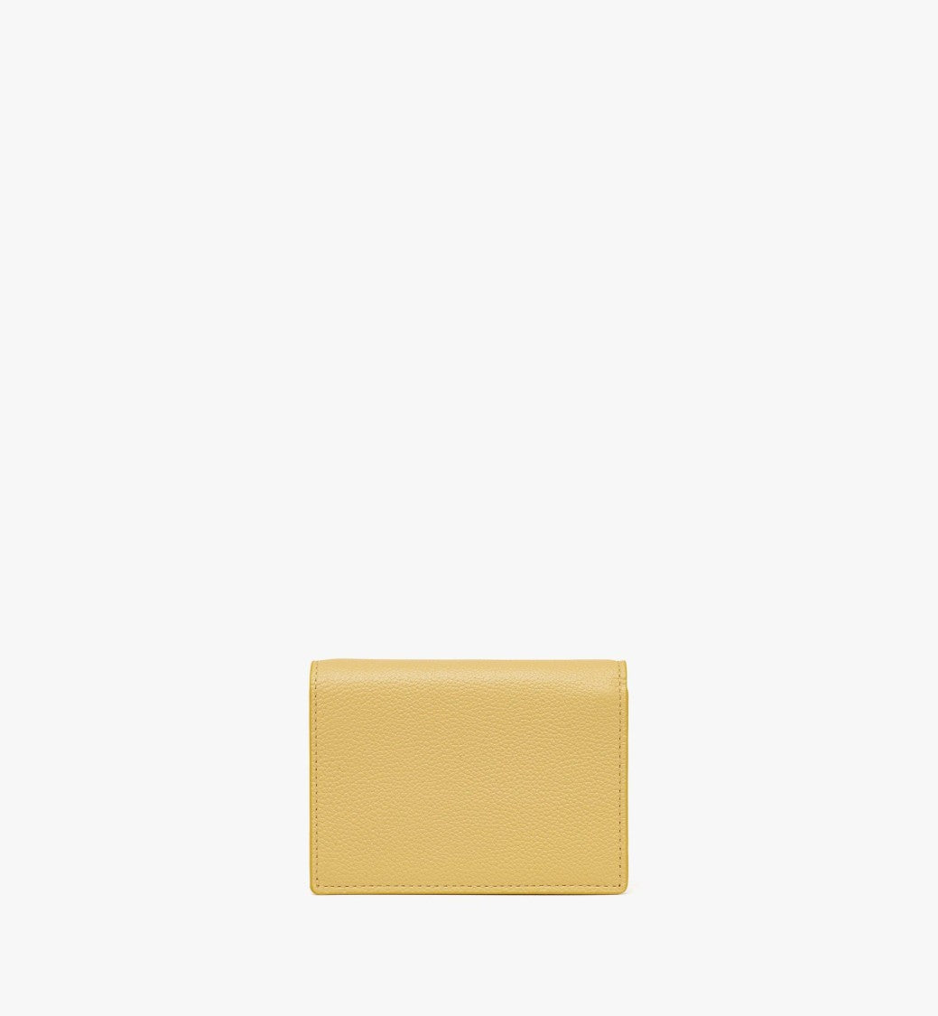 Mcm Embossed Leather Wallet With Noble Wreath Motif