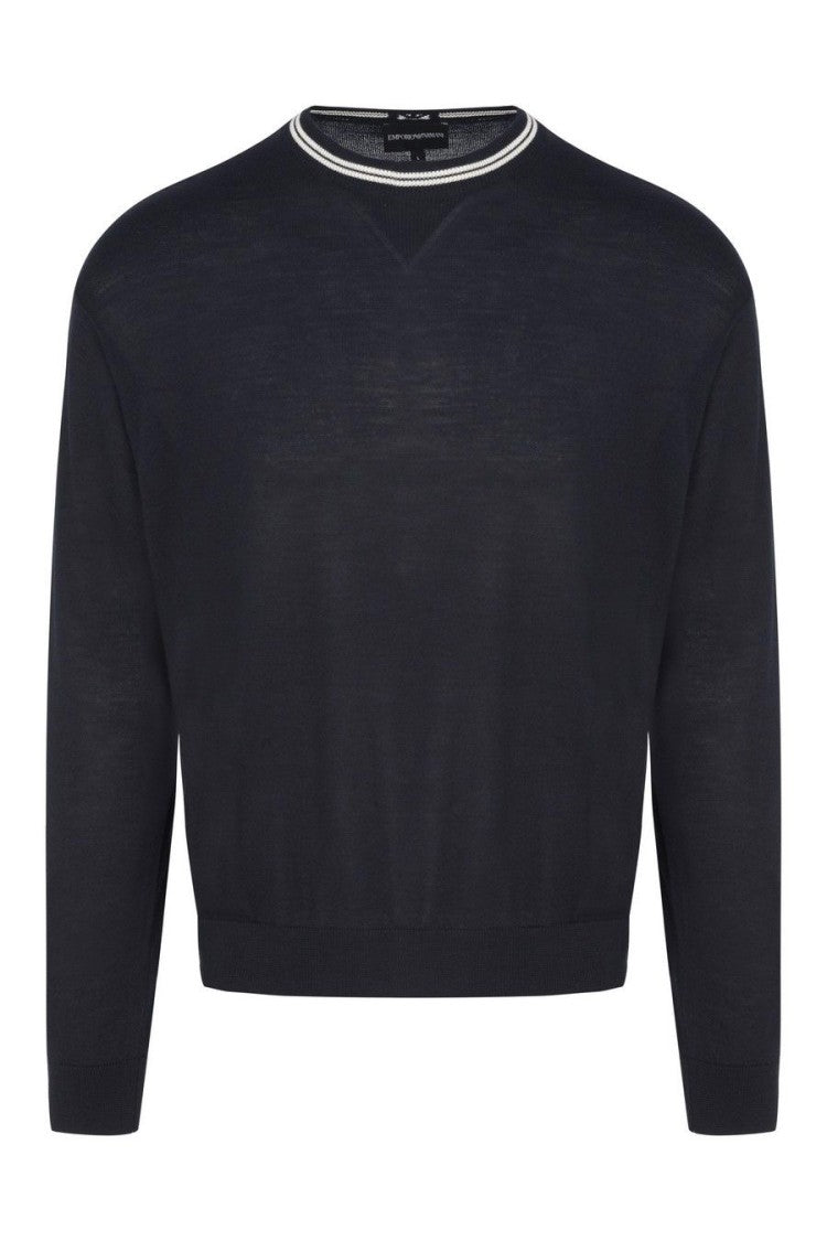 Emporio Armani Classic Blue Wool Sweater