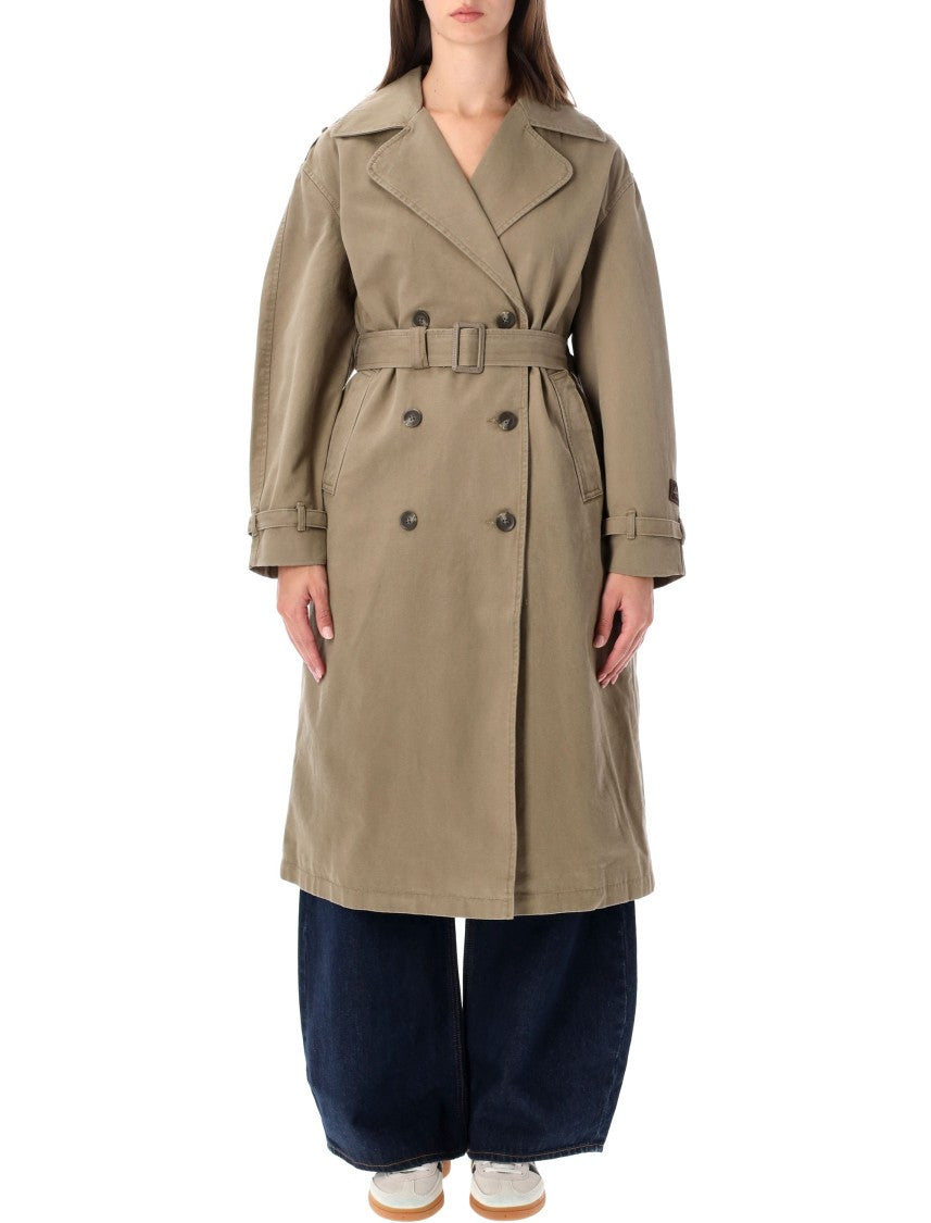 Levi's Double-Breasted Long Belted Trench Coat