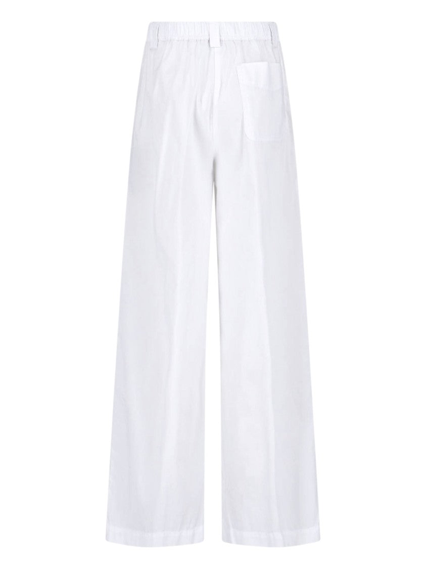Aspesi Wide Cotton Blend Trousers – White