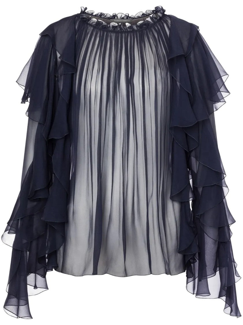 Alberta Ferretti White Tailored Fit Structured Shirt