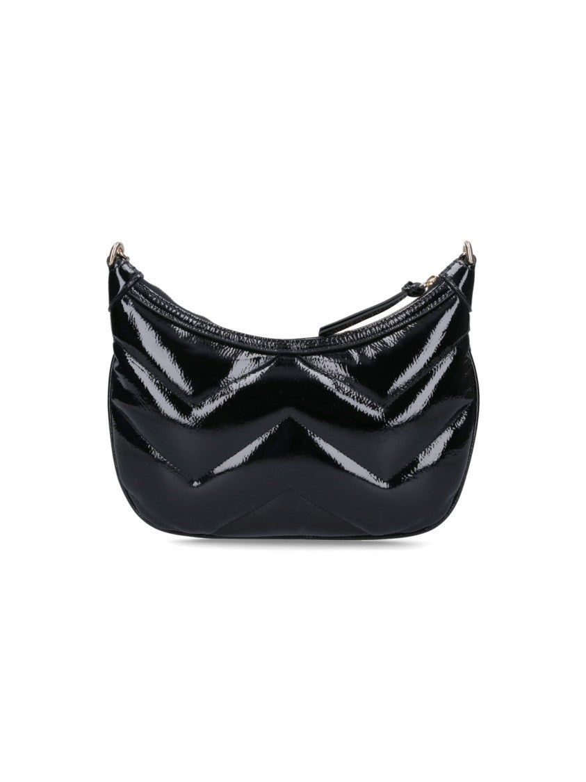 Gucci Small Quilted Chevron Shoulder Bag With Gold Accents