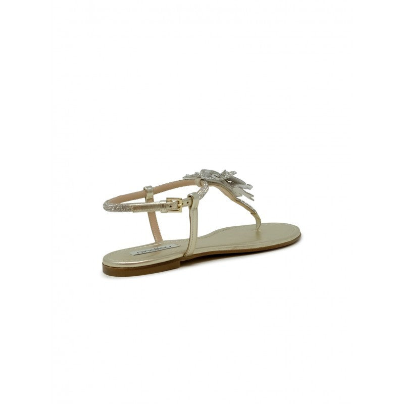 Ninalilou 351171Fr/3 Platinum Nappa Flat Sandal
