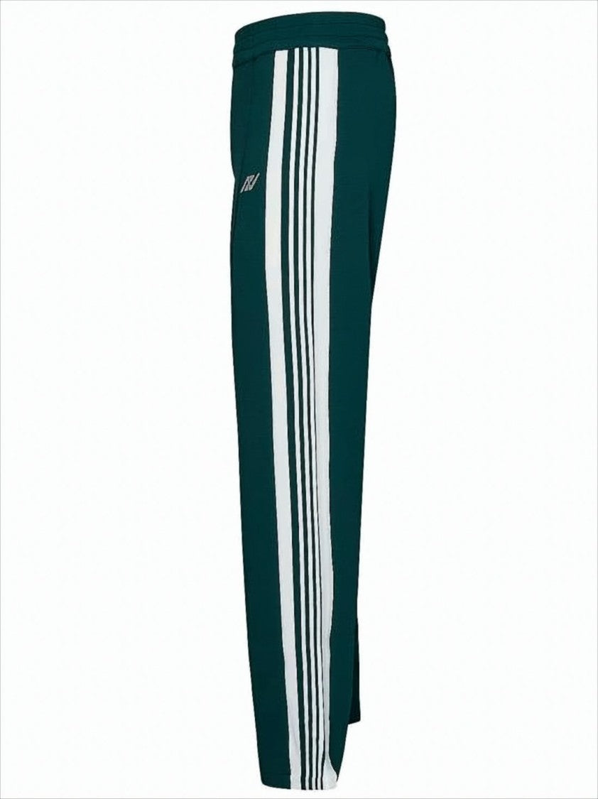 Autry Deep Green Relaxed Fit Jogger Pants With Contrasting Stripes