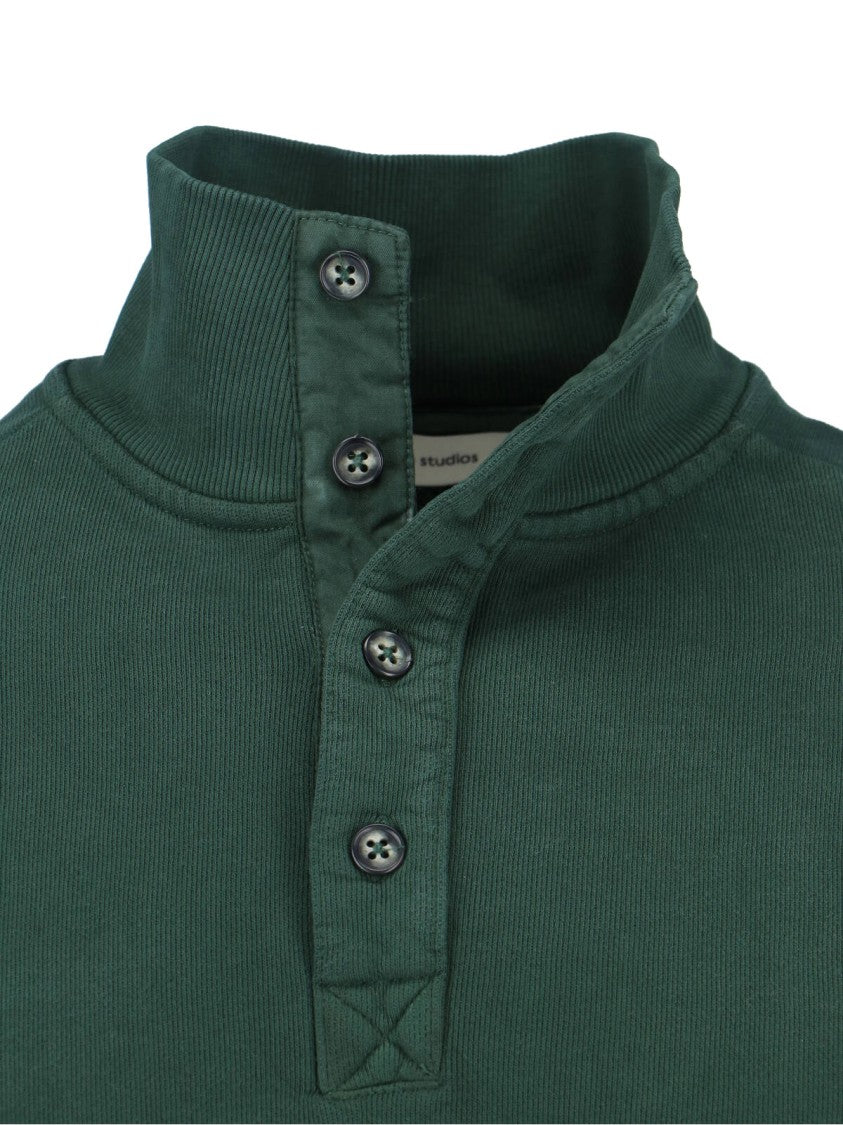 Entire Studios Green Port High-Collar Cotton Sweatshirt